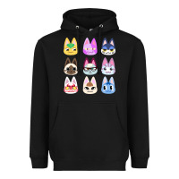 Black animal crossing cute cats animal crossing new horizons Heavyweight Hoodie - artisFamous