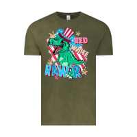 Vintage Olive Red white rawr Vintage Tee - FaDigitalArtStudio