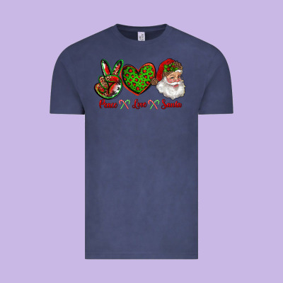Peace Love Santa Vintage Tee Designed By Ranaportraitstore