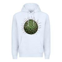 White arizona fishhook cactus Premium Hoodie - LillyAllenDesigns