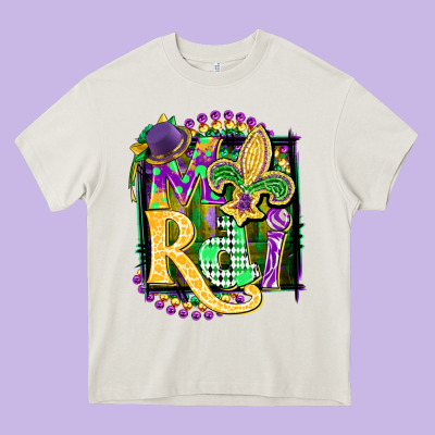 Mardi Gras Heavy Core Tee Designed By Cowgirlartshop