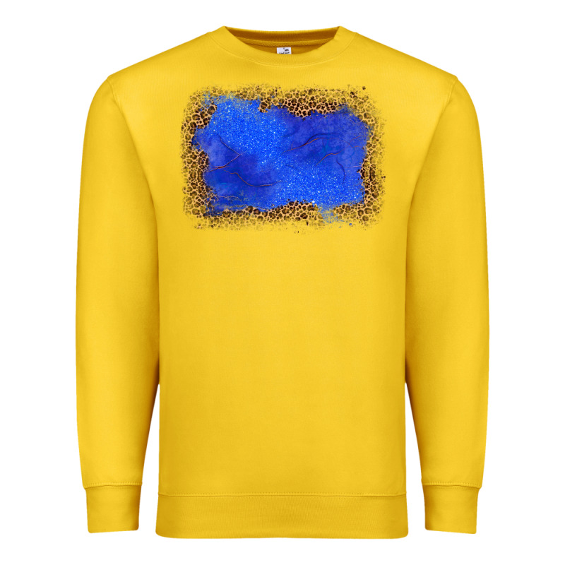 Gemstone Blue Leopard Background Premium Sweatshirt by JahusDesignShop | Teevron