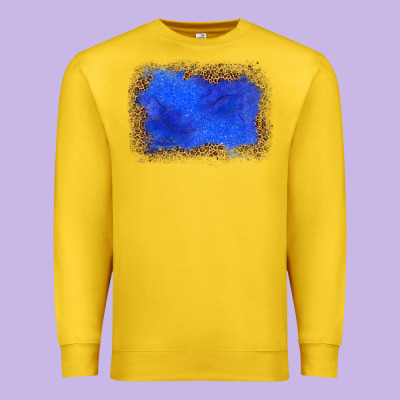 Gemstone Blue Leopard Background Premium Sweatshirt Designed By Jahusdesignshop