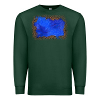 Sports Green gemstone blue leopard background Premium Sweatshirt - JahusDesignShop