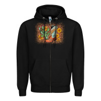 Black cowboy boots cactus leopard Zipper Hoodie - AdoDesignShop