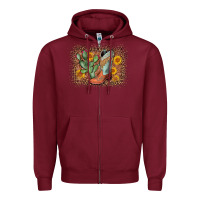 Burgundy cowboy boots cactus leopard Zipper Hoodie - AdoDesignShop