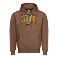 Chestnut cowboy boots cactus leopard Zipper Hoodie - AdoDesignShop