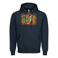Navy cowboy boots cactus leopard Zipper Hoodie - AdoDesignShop