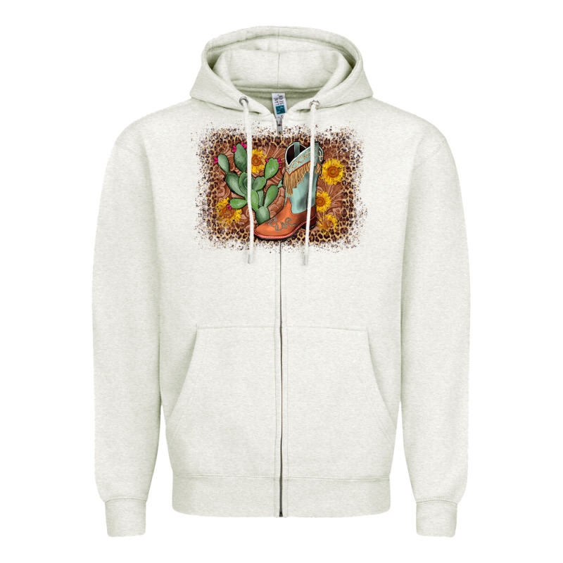 Cowboy Boots Cactus Leopard Zipper Hoodie by AdoDesignShop | Teevron