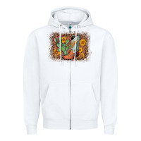 White cowboy boots cactus leopard Zipper Hoodie - AdoDesignShop