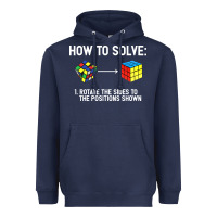 Navy youth rubiks cube rotate the sides to the position shown cube Heavyweight Hoodie - DesigneFamous