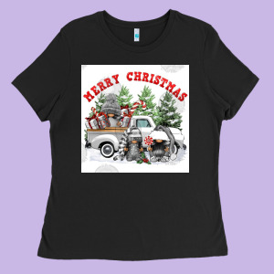 Merry Chrıstmas Ladies Tee Designed By Fadigitalartstudio