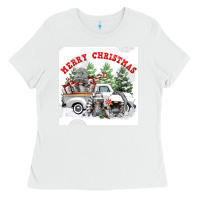 White merry chrıstmas Ladies Tee - FaDigitalArtStudio