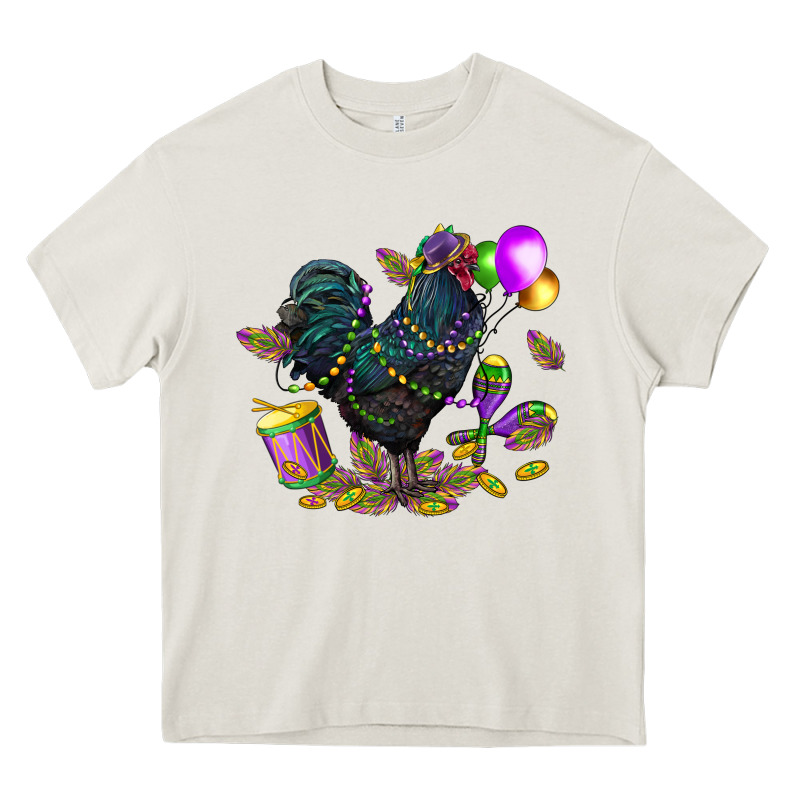 Mardi Gras Chicken Heavy Core Tee by CowGirlArtShop | Teevron
