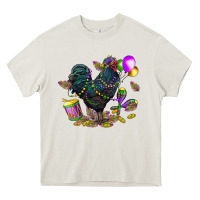 Cream mardi gras chicken Heavy Core Tee - CowGirlArtShop