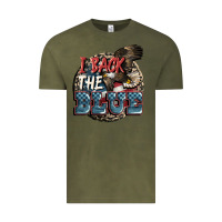 Vintage Olive I back the blue Vintage Tee - FaDigitalArtStudio
