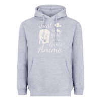 Heather Grey just a girl who loves anime Heavyweight Hoodie - DesigneFamous