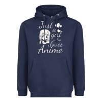 Navy just a girl who loves anime Heavyweight Hoodie - DesigneFamous