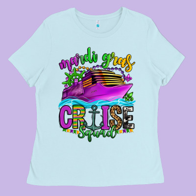 Mardi Gras Cruise Squad Ladies Tee Designed By Oliviacreatesart