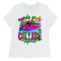 White mardi gras cruise squad Ladies Tee - OliviaCreatesArt