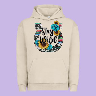 Western Stay Wild Horsesho Urban Hoodie Designed By Ranaportraitstore