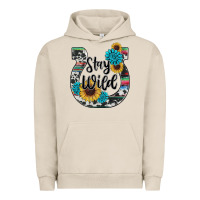 Pigment French Oak western stay wild horsesho Urban Hoodie - RanaPortraitStore