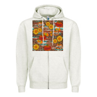 Oatmeal Heather pumpkin plaid sunflower seamless Zipper Hoodie - AdoDesignShop