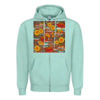 Pumpkin Plaid Sunflower Seamless Zipper Hoodie | Teevron