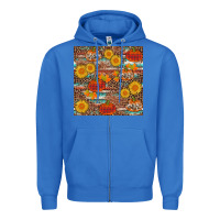 True Royal pumpkin plaid sunflower seamless Zipper Hoodie - AdoDesignShop