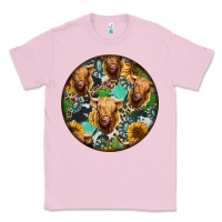 Bubblegum Pink Highland Cow Pattern Classic Tee - Jasminsmagicworld