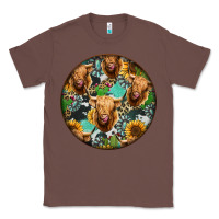 Chestnut Highland Cow Pattern Classic Tee - Jasminsmagicworld