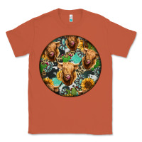 Copper Highland Cow Pattern Classic Tee - Jasminsmagicworld