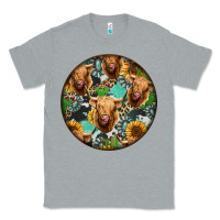 Heather Grey Highland Cow Pattern Classic Tee - Jasminsmagicworld