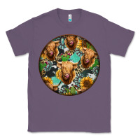 Lavender Highland Cow Pattern Classic Tee - Jasminsmagicworld