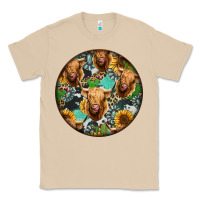 Mushroom Highland Cow Pattern Classic Tee - Jasminsmagicworld