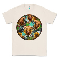 Natural Highland Cow Pattern Classic Tee - Jasminsmagicworld