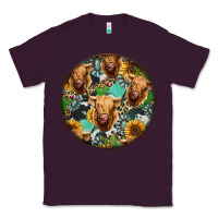 Plum Highland Cow Pattern Classic Tee - Jasminsmagicworld
