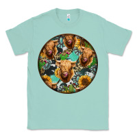Seafoam Highland Cow Pattern Classic Tee - Jasminsmagicworld