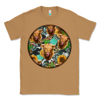 Toasted Coconut Highland Cow Pattern Classic Tee - Jasminsmagicworld