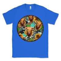 True Royal Highland Cow Pattern Classic Tee - Jasminsmagicworld