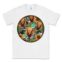 White Highland Cow Pattern Classic Tee - Jasminsmagicworld