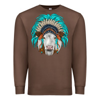 Chestnut simmental indian headdress Premium Sweatshirt - JahusDesignShop