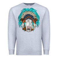 Heather Grey simmental indian headdress Premium Sweatshirt - JahusDesignShop