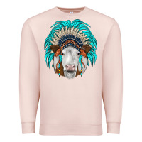 Pale Pink simmental indian headdress Premium Sweatshirt - JahusDesignShop