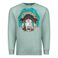 Seafoam simmental indian headdress Premium Sweatshirt - JahusDesignShop