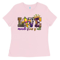 Bubblegum Pink love. ardi gras y'all Ladies Tee - OliviaCreatesArt