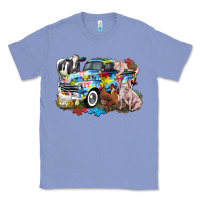 Colony Blue Autism truck with farm animals Classic Tee - CowGirlArtShop