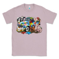 Lilac Autism truck with farm animals Classic Tee - CowGirlArtShop