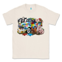 Natural Autism truck with farm animals Classic Tee - CowGirlArtShop