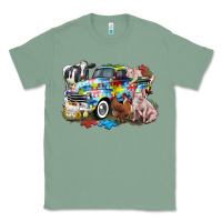 Sage Autism truck with farm animals Classic Tee - CowGirlArtShop
